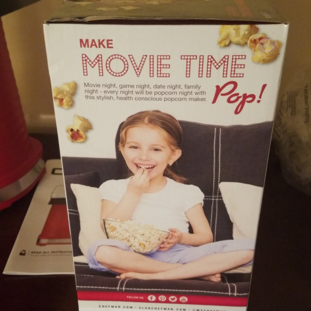 Chefman Hot Air Popcorn Maker 12 Cups - Picture 8 of 8